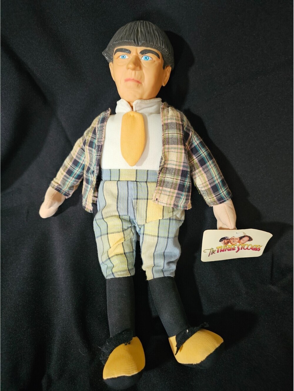 Vintage 1999 Play By Play Three Stooges Figure Doll Moe With Tag Toy 14" TV Show